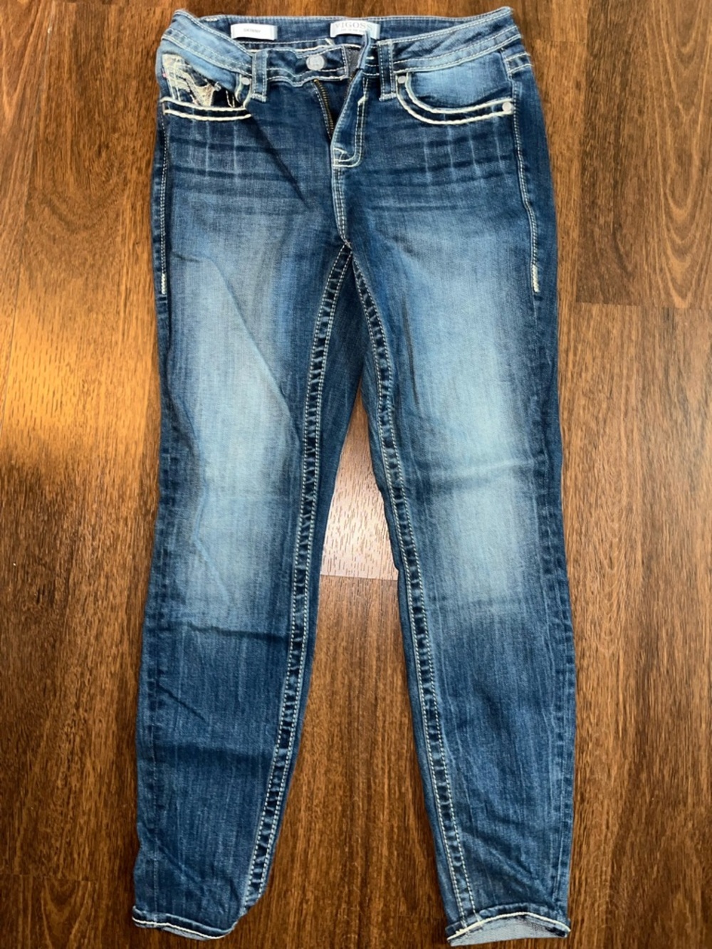 Vigoss Blue Denim Jeans with Contrast Stitching
